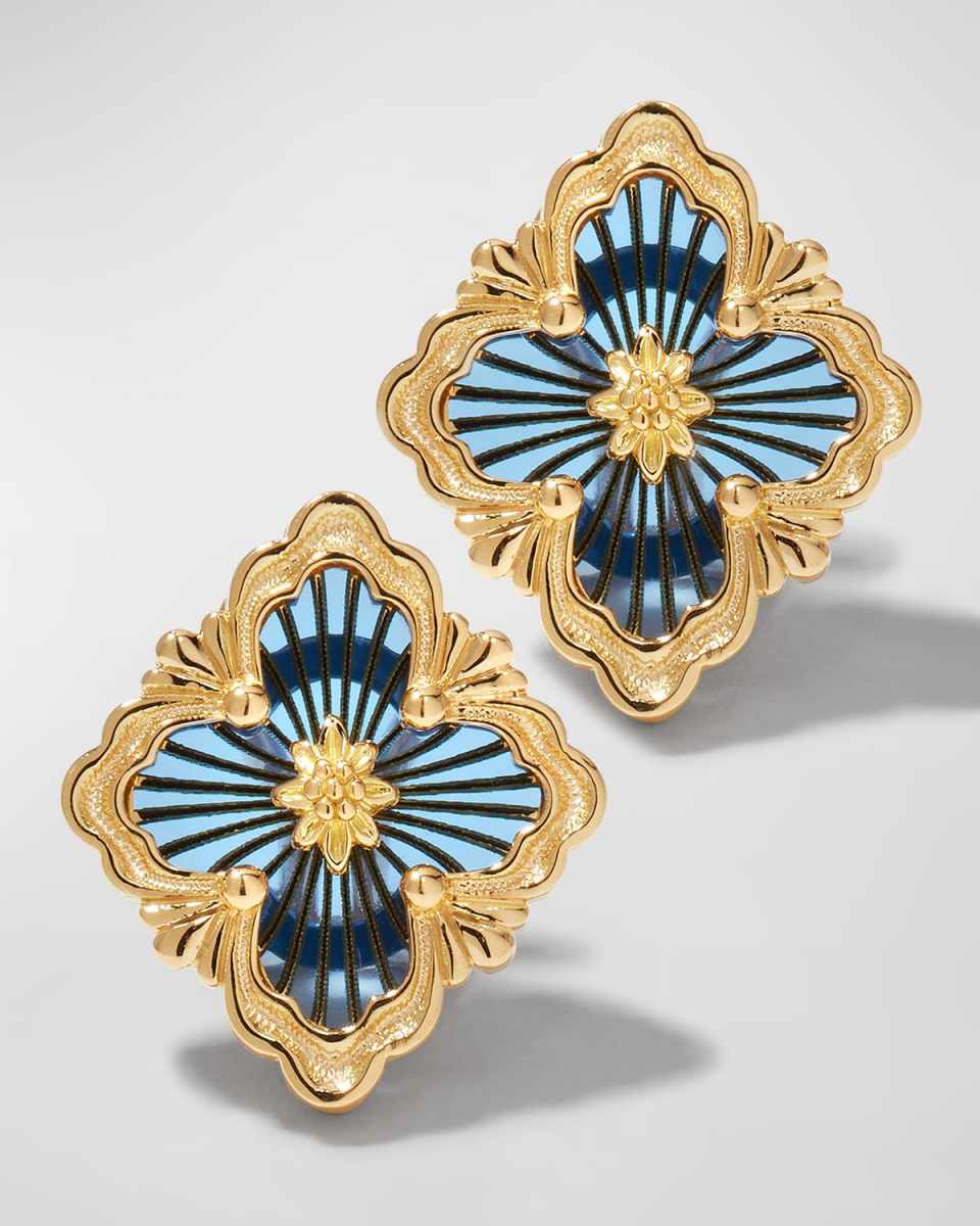 Opera Tulle 18K Blue Enamel Earrings